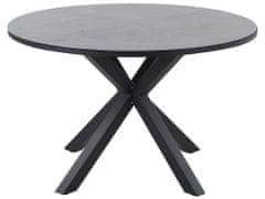 Beliani Kulatý zahradní jídelní stůl 120 cm šedý/černý MALETTO