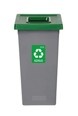 Plafor Odpadkový koš na tříděný odpad Fit Bin gray 75 l, zelený - sklo
