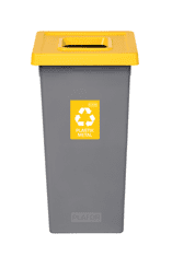 Plafor Odpadkový koš na tříděný odpad Fit Bin gray 75 l, žlutý - plast