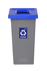 Plafor Odpadkový koš na tříděný odpad Fit Bin gray 75 l, modrý - papír