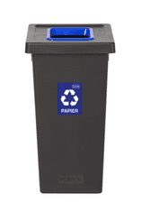 Plafor Odpadkový koš na tříděný odpad Fit Bin black 75 l, modrý - papír