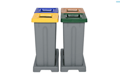 Plafor Odpadkový koš na tříděný odpad Fit Bin gray 53 l, žlutý - plast