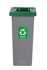 Plafor Odpadkový koš na tříděný odpad Fit Bin gray 53 l, zelený - sklo