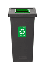Plafor Odpadkový koš na tříděný odpad Fit Bin black 75 l, zelený - sklo