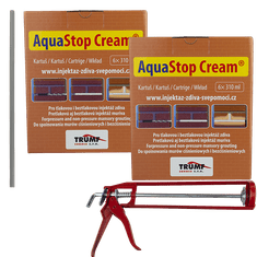 AquaStop Cream Duobox (12x kartuš 310 ml) + pistole - injektážní krém proti vzlínající vlhkosti