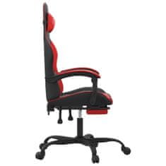 Vidaxl Otočná herní židle s podnožkou černá a červená umělá kůže