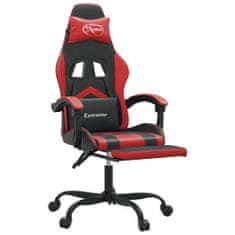 shumee Herní židle s podnožkou černá a červená umělá kůže