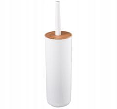 BISK Bílá bambusová štětka na WC