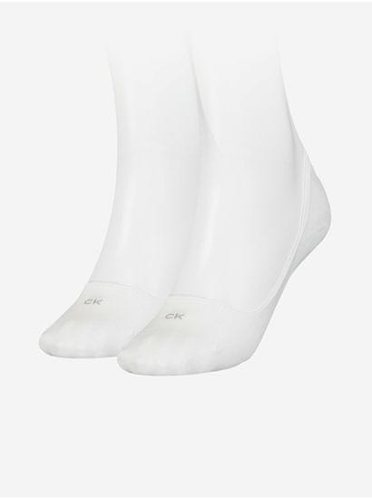 Calvin Klein Sada dvou párů bílých dámských ponožek Calvin Klein Underwear