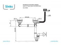 Sinks Dvousifon 3 1/2" pro nerez. dřezy s úsporou místa