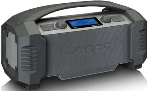 klasický radiopřijímač lenco odr150gy dab fm tuner aux in lcd displej datum hodiny Bluetooth technologie