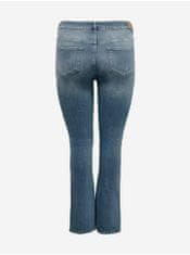 Only Carmakoma Modré dámské flared fit džíny s vyšisovaným efektem ONLY CARMAKOMA Willy 52/32