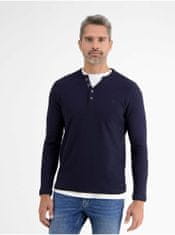 Lerros Tmavě modré pánské tričko s knoflíky LERROS S