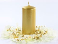 PartyDeco Válcové svíčky zlaté metalické 6ks 12cm