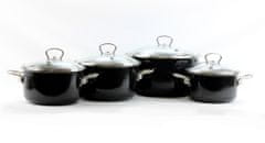 Belis Belis Smaltovaná sada nádobí Premium černá 4 ks