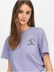 Jacqueline de Yong Světle fialové tričko s potiskem JDY Milly XS