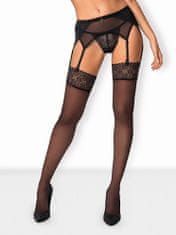 Obsessive Elegantní punčochy Obsessive Shibu stockings - černá - L/XL