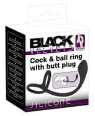 Orion Black Velvets Cock & Ball Ring + Plug Slim
