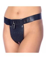 Rimba Rimba Chastity Belt with Two Holes In Crotch Padlock Included Kožený pás cudnosti pro ženy Velikost M/L - M-L