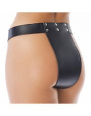 Rimba Rimba Chastity Belt with Two Holes In Crotch Padlock Included Kožený pás cudnosti pro ženy Velikost M/L - S-M