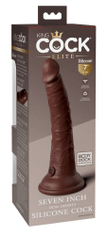 King Cock Pipedream King Cock Elite 7 Silicone Dual Density Cock Brown