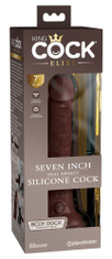 King Cock Pipedream King Cock Elite 7 Silicone Dual Density Cock Brown
