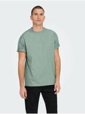 ONLY&SONS Zelené pánské basic tričko ONLY & SONS Fred S