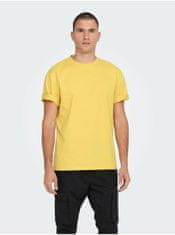 Žluté pánské basic tričko ONLY & SONS Fred S