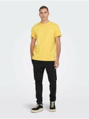 ONLY&SONS Žluté pánské basic tričko ONLY & SONS Fred S