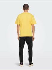 ONLY&SONS Žluté pánské basic tričko ONLY & SONS Fred S