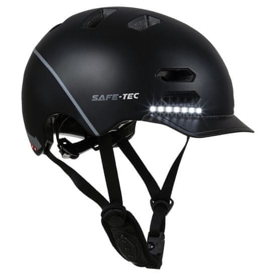 Safe-Tec SK8 Black S chytrá bluetooth helma