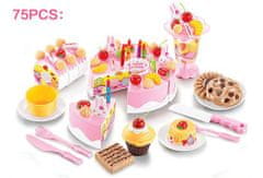 KIK Krájení narozeninového dortu Kuchyně 75 ks. růžový