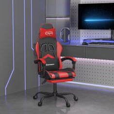 Greatstore Otočná herní židle s podnožkou černá a červená umělá kůže