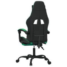 Vidaxl Otočná herní židle s podnožkou černá a zelená umělá kůže