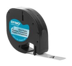 Dymo Dymo LetraTag páska plastová 12mm x 4m, průhledná, 12268, S0721530