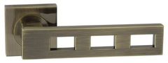 Domino Dveřní dělené rozetové kování TRE-QR Klika štít hranatý - M3, QUADRO-QR PZ