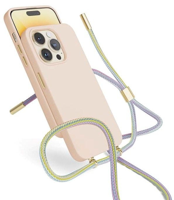 Levně EPICO Silicone Necklace Case iPhone 14 Pro (6,1") 69310102300003 - růžová - rozbaleno