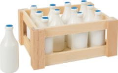 Legler small foot Bedýnka s 12 sklenicemi mléka