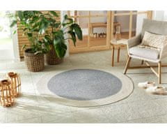 NORTHRUGS Kusový koberec Braided 105555 Grey Creme kruh – na ven i na doma 150x150 (průměr) kruh
