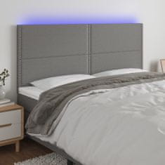 Greatstore Čelo postele s LED tmavě šedé 180x5x118/128 cm textil
