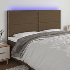 Greatstore Čelo postele s LED tmavě hnědé 180x5x118/128 cm textil