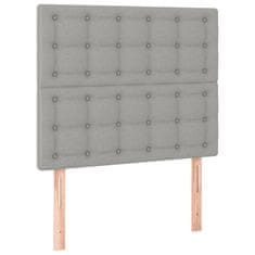 Greatstore Box spring postel s matrací světle šedý 100 x 200 cm textil