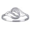 Stříbrný prsten lístek Chaja s ručním rytím, obvod 47 mm