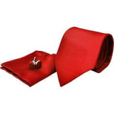 Northix Kostýmní doplňky | Kravata + kapesník + manžetové knoflíčky - červená 