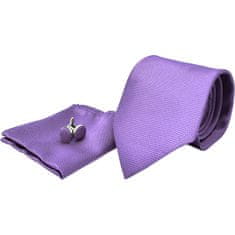 Northix Kostýmní doplňky | Kravata + kapesník + manžetové knoflíčky - Lt Purple 