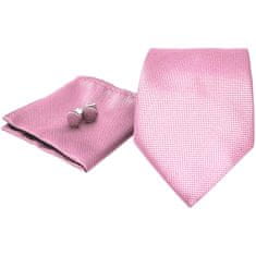 Northix Kostýmní doplňky | Kravata + kapesník + manžetové knoflíčky - růžová 