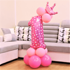 PartyPal Sada balonků na oslavu 1.narozenin holčičky 15ks