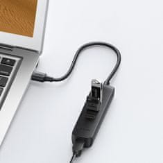 Ugreen CM416 adaptér USB-C - RJ45 / 3x USB, černý