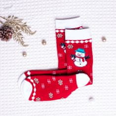 Pánské vzorované ponožky Snowman červené 39-42