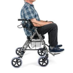 Čtyřkolové chodítko 2v1 s invalidním vozíkem